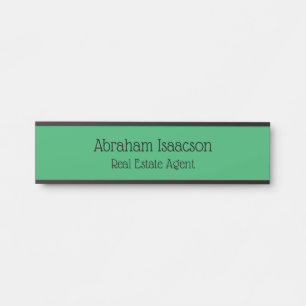 Porte-nom Pour Porte Panneau de porte de bureau vert Agent immobilier M