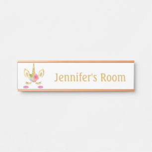 Porte-nom Pour Porte Panneau de porte licorne pour chambre de filles av