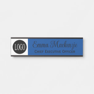 Porte-nom Pour Porte Panneau de porte personnalisé avec votre logo bleu