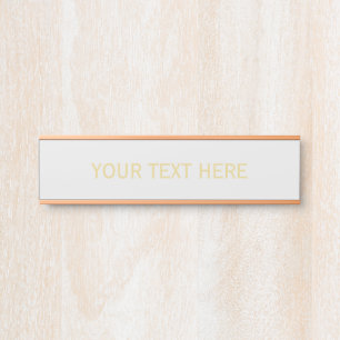 Porte-nom Pour Porte Panneau de porte personnalisé gris et or   Nom de 