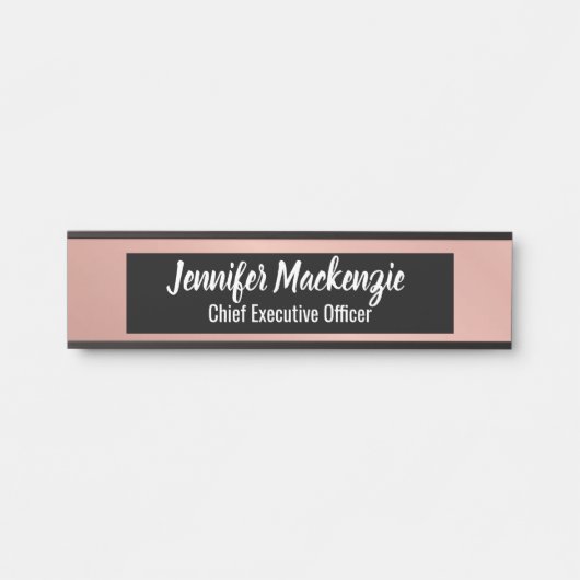 Porte-nom Pour Porte Panneau de porte rose Gold Office (Devant)