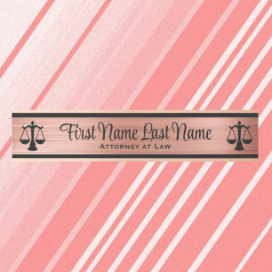 Porte-nom Pour Porte Panneaux de porte pour avocat en droit Rose Gold