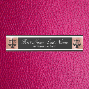 Porte-nom Pour Porte Panneaux de porte pour avocat en droit Rose Gold