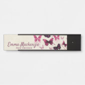 Porte-nom Pour Porte Papillons - Panneau de porte de bureau violet (Devant)