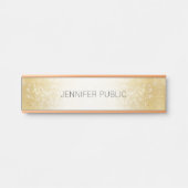 Porte-nom Pour Porte Parties scintillant d'or Design simple Modèle mode (Devant)