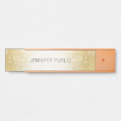 Porte-nom Pour Porte Parties scintillant d'or Design simple Modèle mode (Devant)
