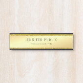 Porte-nom Pour Porte Parties scintillant d'or Elégant moderne tendance (Devant)