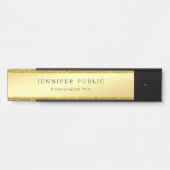 Porte-nom Pour Porte Parties scintillant d'or Faux  moderne Modèle glam (Devant)