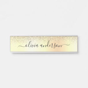 Porte-nom Pour Porte Parties scintillant Monogramme Or Sparkle Girl Scr