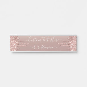 Porte-nom Pour Porte Parties scintillant rose Gold Blush Éclats Texte p