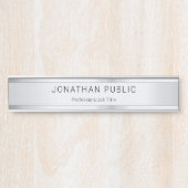 Porte-nom Pour Porte Personnalisé Faux Modèle Argent tendance moderne é (Devant)