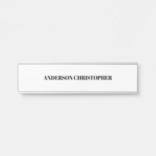 Porte-nom Pour Porte Personnalisé Simple Blanc Blanc Professionnel