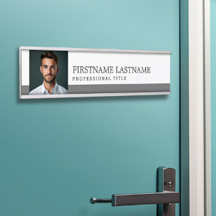 Porte-nom Pour Porte Photo - titre moderne de professionnel de nom de