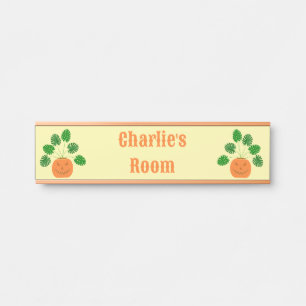 Porte-nom Pour Porte Plante Monstera Halloween dans une citrouille avec