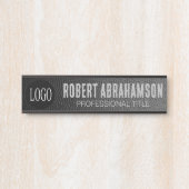 Porte-nom Pour Porte Porte de bureau en cuir noir Faux (Devant)