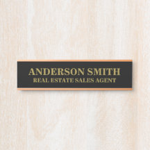 Professional Modern Black Gold Nom du bureau Titre