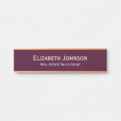 Porte-nom Pour Porte Professionnel Business Nom du bureau Titre Bourgog (Devant)