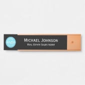 Porte-nom Pour Porte Professionnel Business Office Logo Nom Titre Noir (Devant)