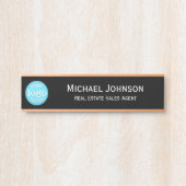 Porte-nom Pour Porte Professionnel Business Office Logo Nom Titre Noir (Devant)