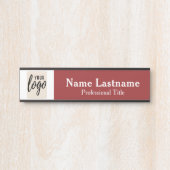 Porte-nom Pour Porte Professionnel, Moderne Bourgogne Logo, Nom, Titre (Devant)