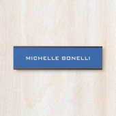 Porte-nom Pour Porte Professionnel Plat Moderne Bleu Profond (Devant)