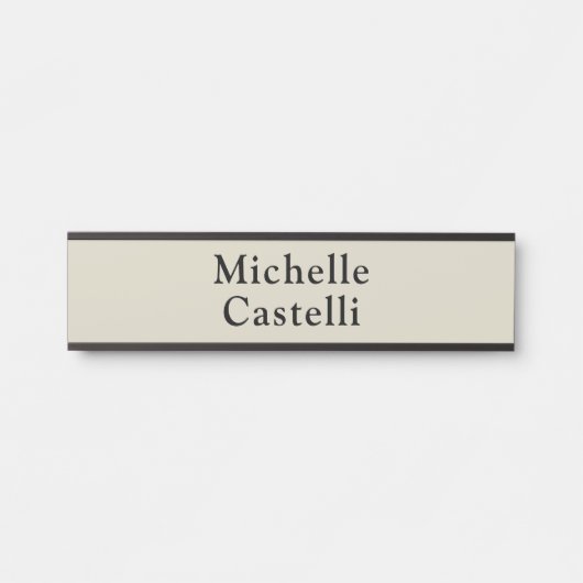 Porte-nom Pour Porte Professionnel Unique Classique Simple Gris noir (Devant)