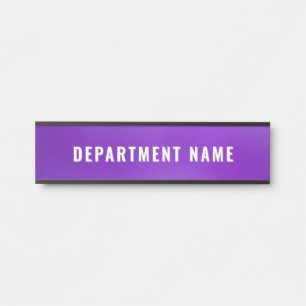 Porte-nom Pour Porte 💜 Purple Simple Nom du département Panneau de por