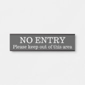 Porte-nom Pour Porte Respectable et propre "PAS D'ENTRÉE" (Devant)