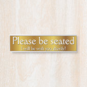 Porte-nom Pour Porte Respectable & Glamour "S'il vous plaît, soyez assi (Devant)