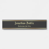 Porte-nom Pour Porte Revêtement Noir Noir Classique Nostalgique (Devant)