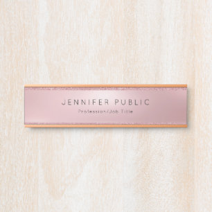 Porte-nom Pour Porte Rose créatif Parties scintillant d'or Classique M