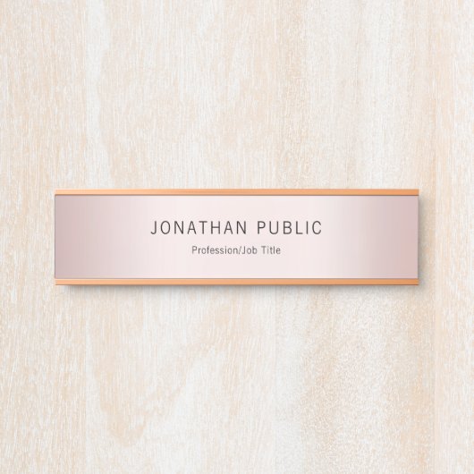 Porte-nom Pour Porte Rose Gold Elegant Modèle Modern Professional (Devant)