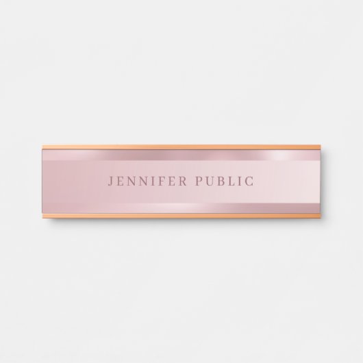 Porte-nom Pour Porte Rose Gold Elegant Modern Modèle tendance (Devant)