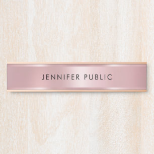 Porte-nom Pour Porte Rose Gold Modern Elegant Glamor Modèle