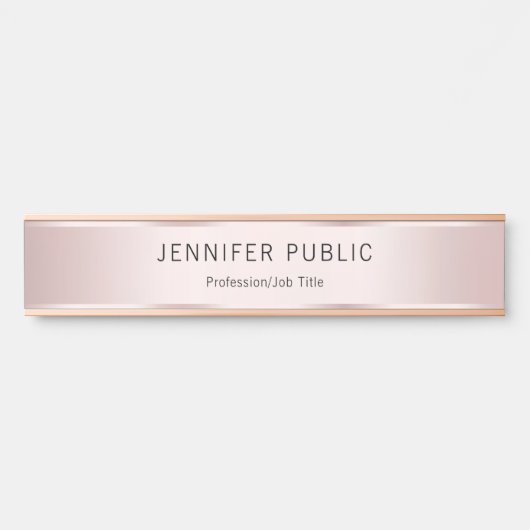 Porte-nom Pour Porte Rose Gold Modern Elegant Professional Name Home (Devant)