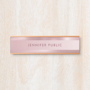 Porte-nom Pour Porte Rose Gold Modern Minimaliste Élégant Modèle
