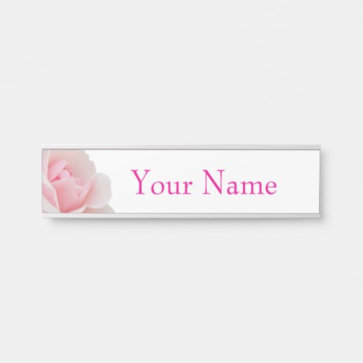 Porte-nom Pour Porte Rose rose (Devant)