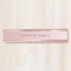 Porte-nom Pour Porte Rose tendance Gold Elegant Modern Simple Modèle