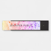 Porte-nom Pour Porte Rose violet jaune orange moderne Abstrait tendance (Devant)