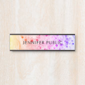 Porte-nom Pour Porte Rose violet jaune orange moderne Abstrait tendance (Devant)