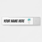 Porte-nom Pour Porte Roses turquoise avec touches (Devant)