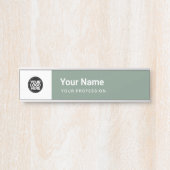 Porte-nom Pour Porte Sage Green Business Logo Nom Profession (Devant)