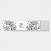 Porte-nom Pour Porte Sakura Cerisier japonais Noir et blanc (Devant)