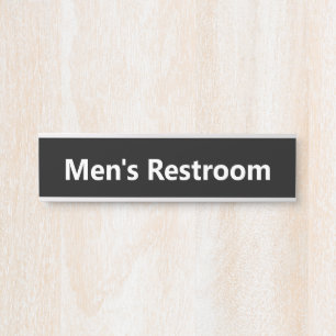 Porte-nom Pour Porte Salle de toilettes pour hommes noir et blanc