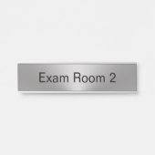 Porte-nom Pour Porte Salle d'examen 2 Modèle Silver et Black Text (Devant)