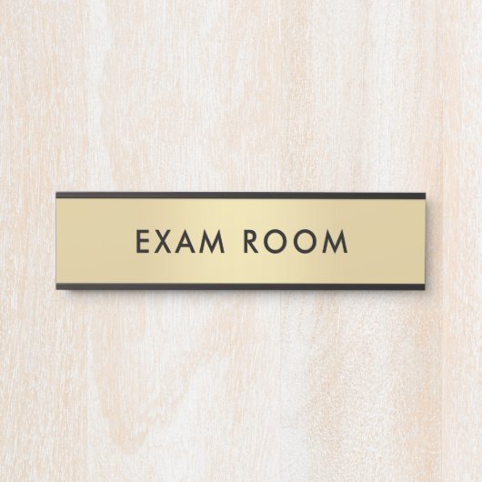 Porte-nom Pour Porte Salle d'examen Modèle de texte personnalisable Gol (Devant)