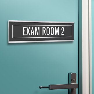 Porte-nom Pour Porte Salle d'examen noir blanc pour le cabinet de médec