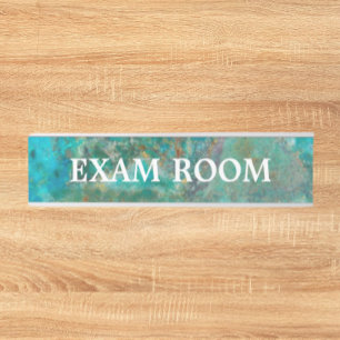 Porte-nom Pour Porte Salle d'examen Pierre minérale bleue