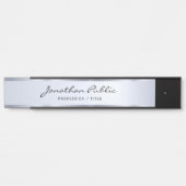 Porte-nom Pour Porte Script Calligraphie Professionnel Noir Et Argent (Devant)