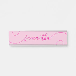 Porte-nom Pour Porte Signature Bouclée Rose Chaud